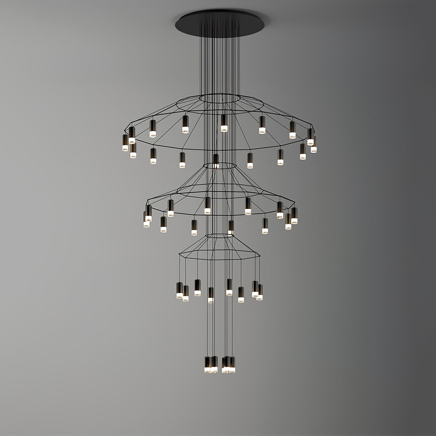 Elegant Lattice Chandelier with Adjustable Height and Crystal Accents