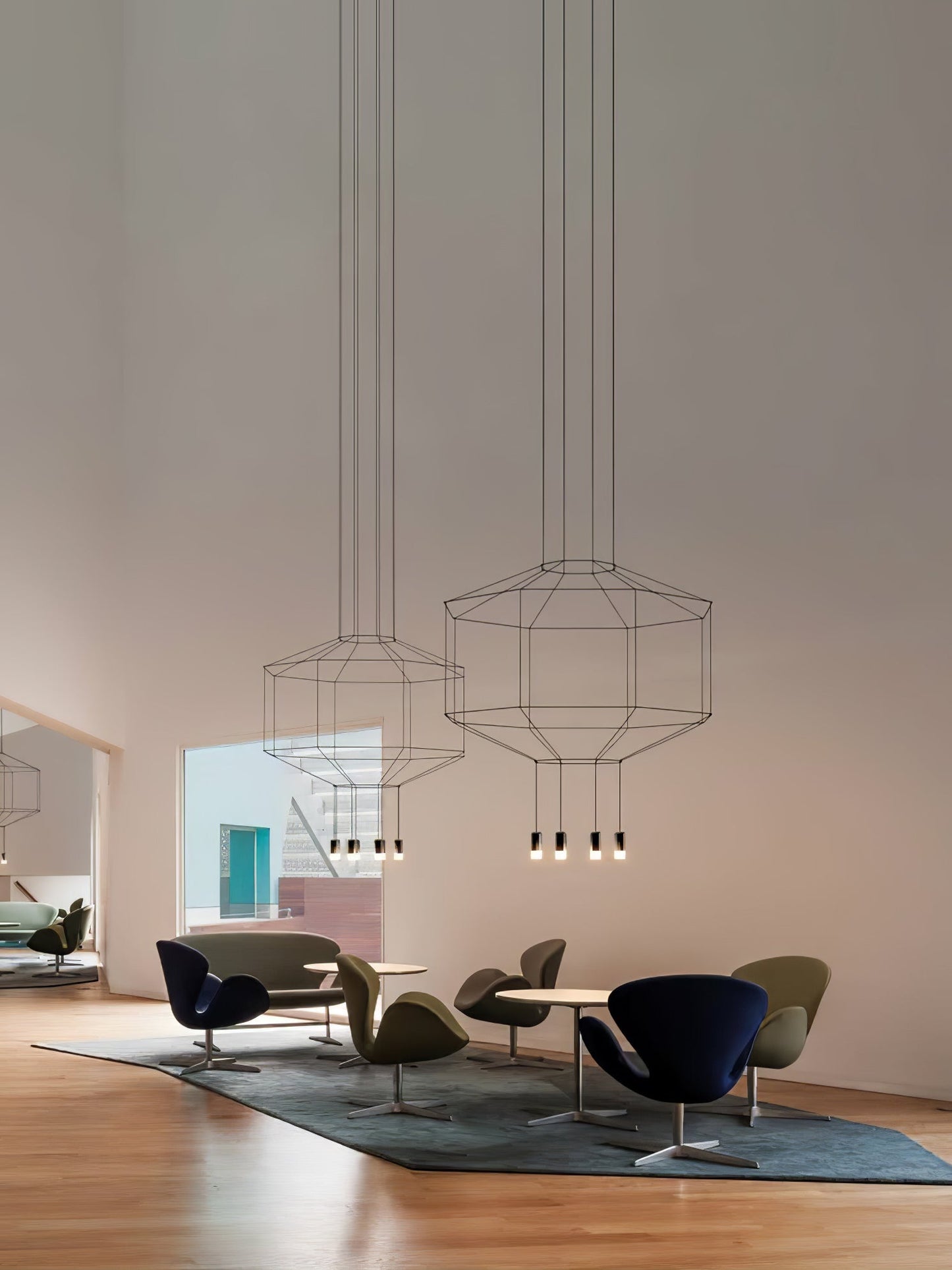 Elegant Lattice Chandelier with Adjustable Height and Crystal Accents