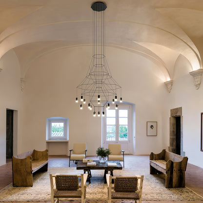 Elegant Lattice Chandelier with Adjustable Height and Crystal Accents