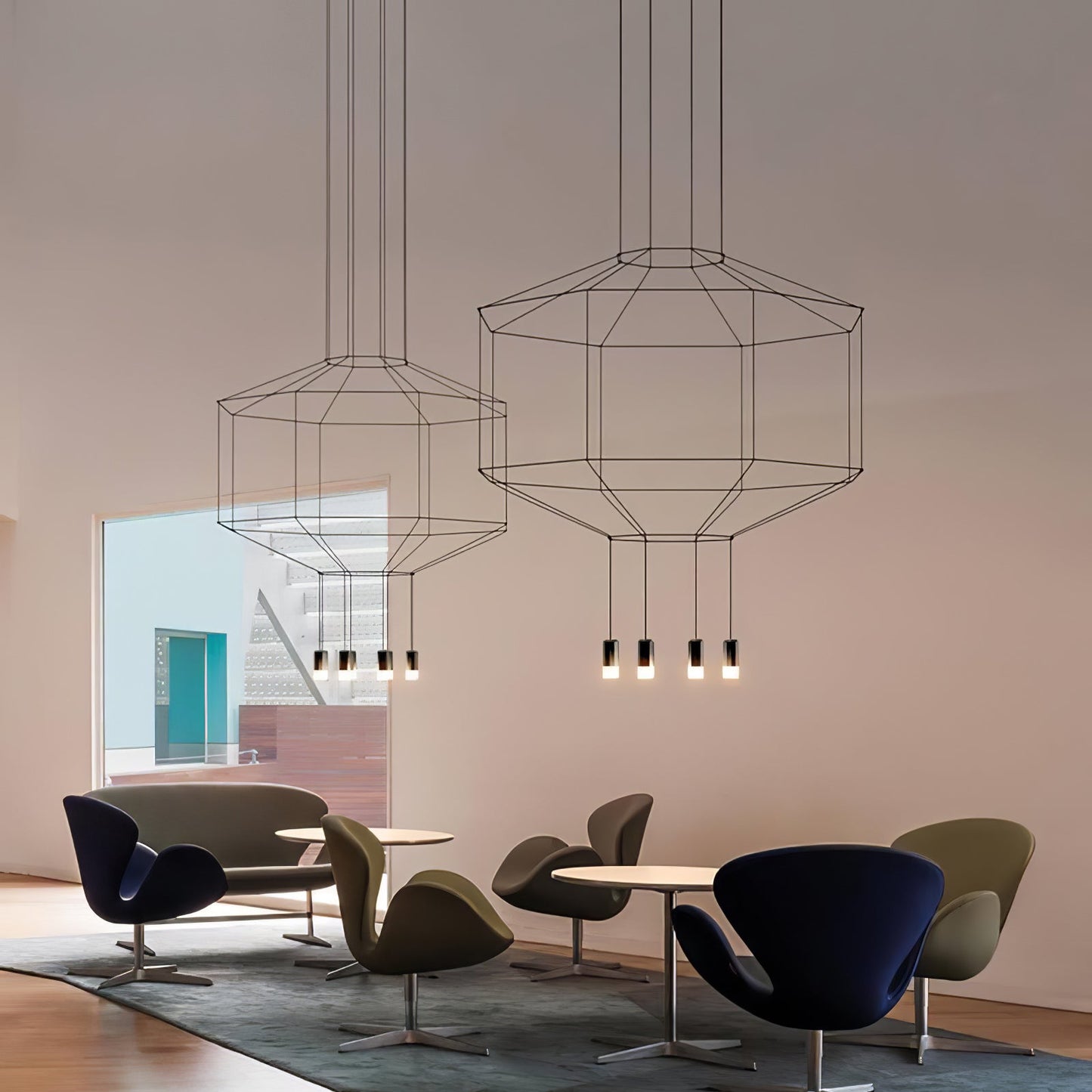 Elegant Lattice Chandelier with Adjustable Height and Crystal Accents