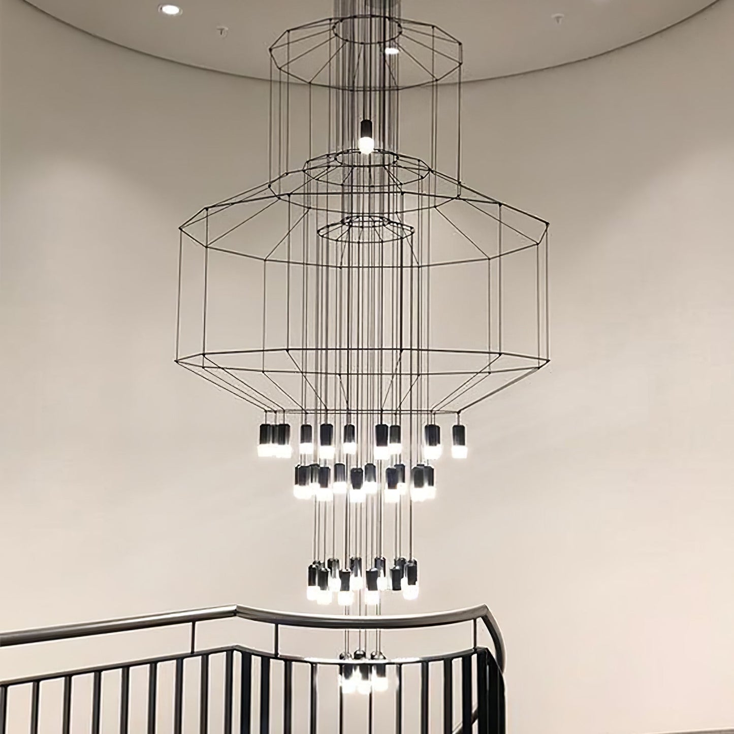 Elegant Lattice Chandelier with Adjustable Height and Crystal Accents