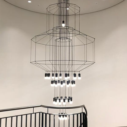 Elegant Lattice Chandelier with Adjustable Height and Crystal Accents