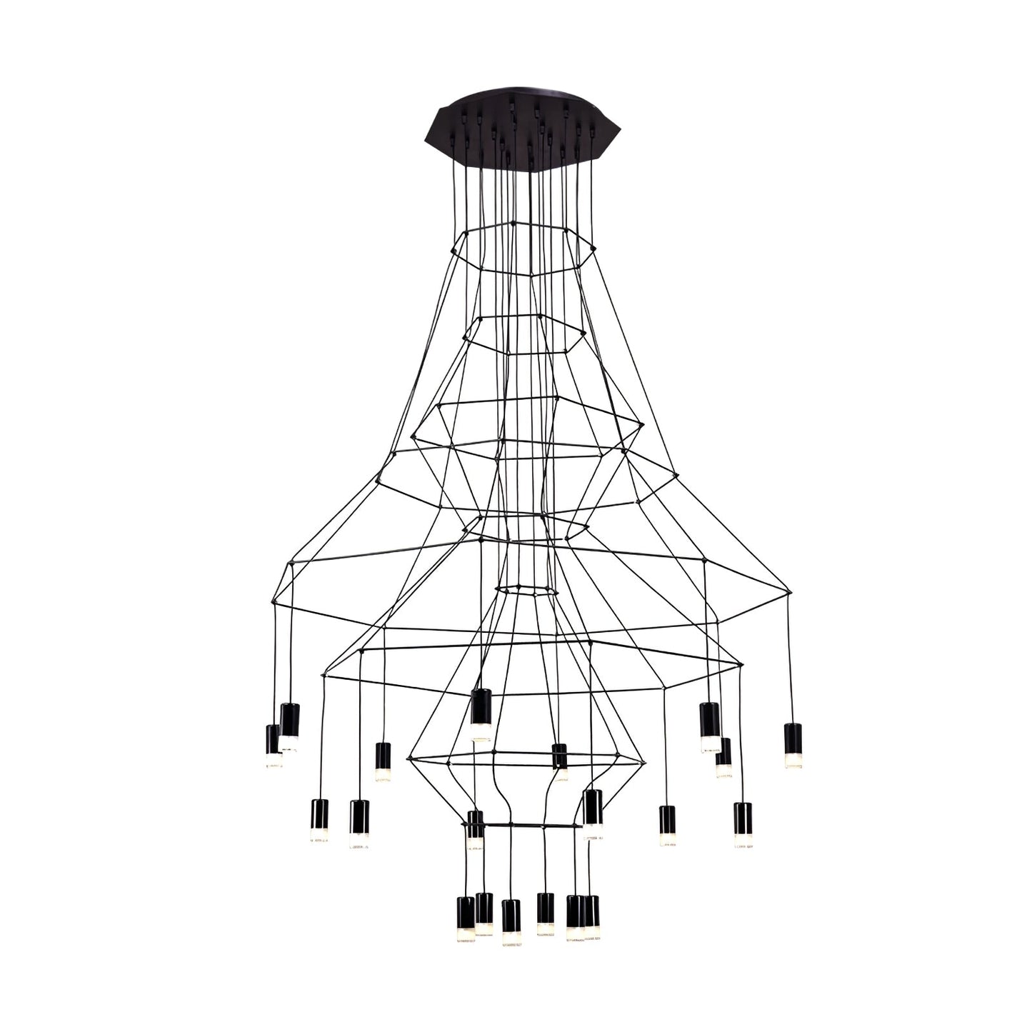 Elegant Lattice Chandelier with Adjustable Height and Crystal Accents