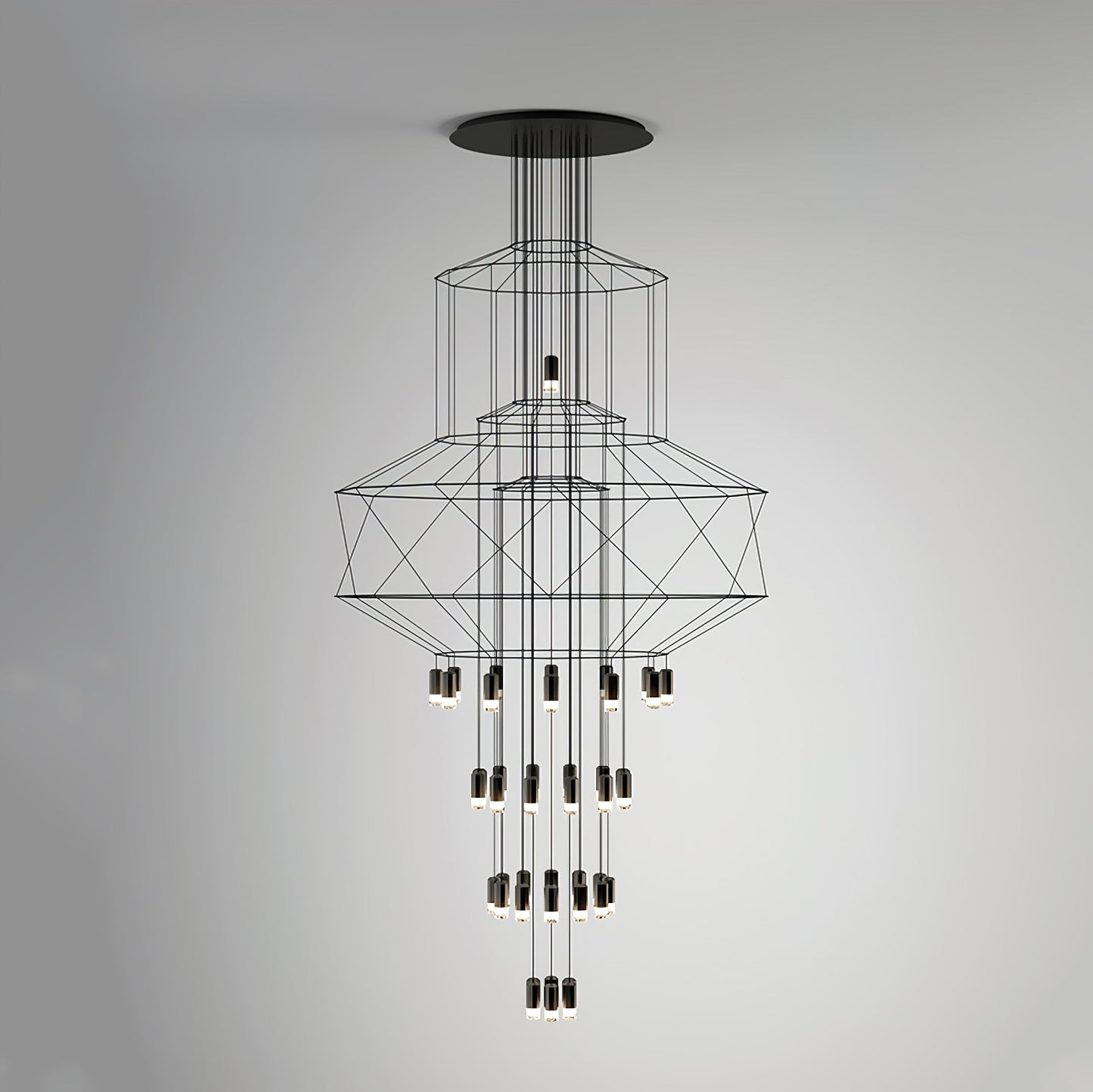 Elegant Lattice Chandelier with Adjustable Height and Crystal Accents