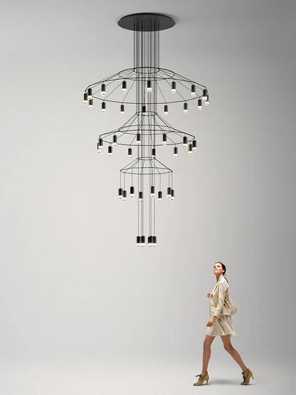 Elegant Lattice Chandelier with Adjustable Height and Crystal Accents