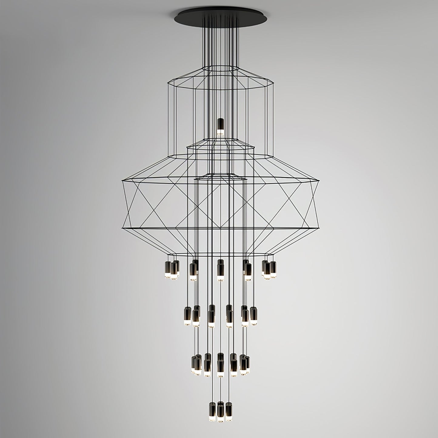 Elegant Lattice Chandelier with Adjustable Height and Crystal Accents