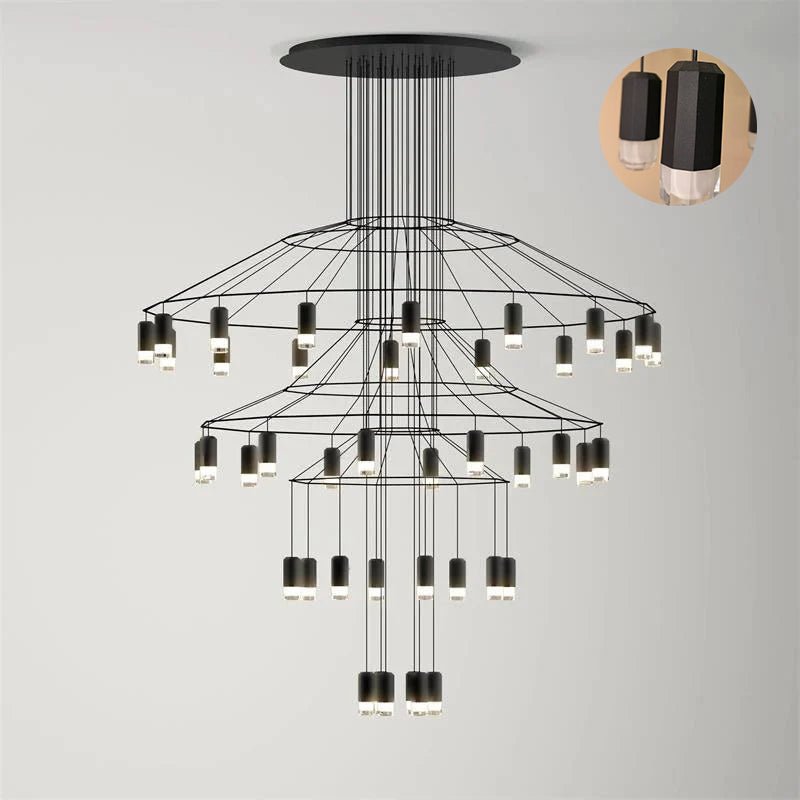 Elegant Lattice Chandelier with Adjustable Height and Crystal Accents