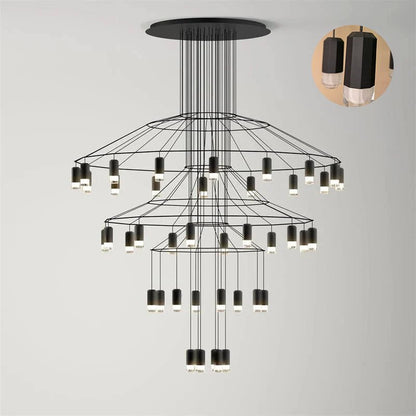 Elegant Lattice Chandelier with Adjustable Height and Crystal Accents