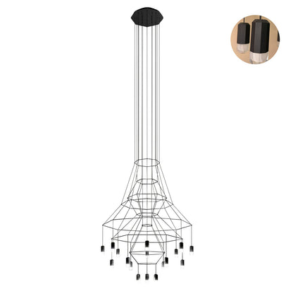 Elegant Lattice Chandelier with Adjustable Height and Crystal Accents