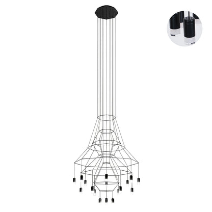 Elegant Lattice Chandelier with Adjustable Height and Crystal Accents