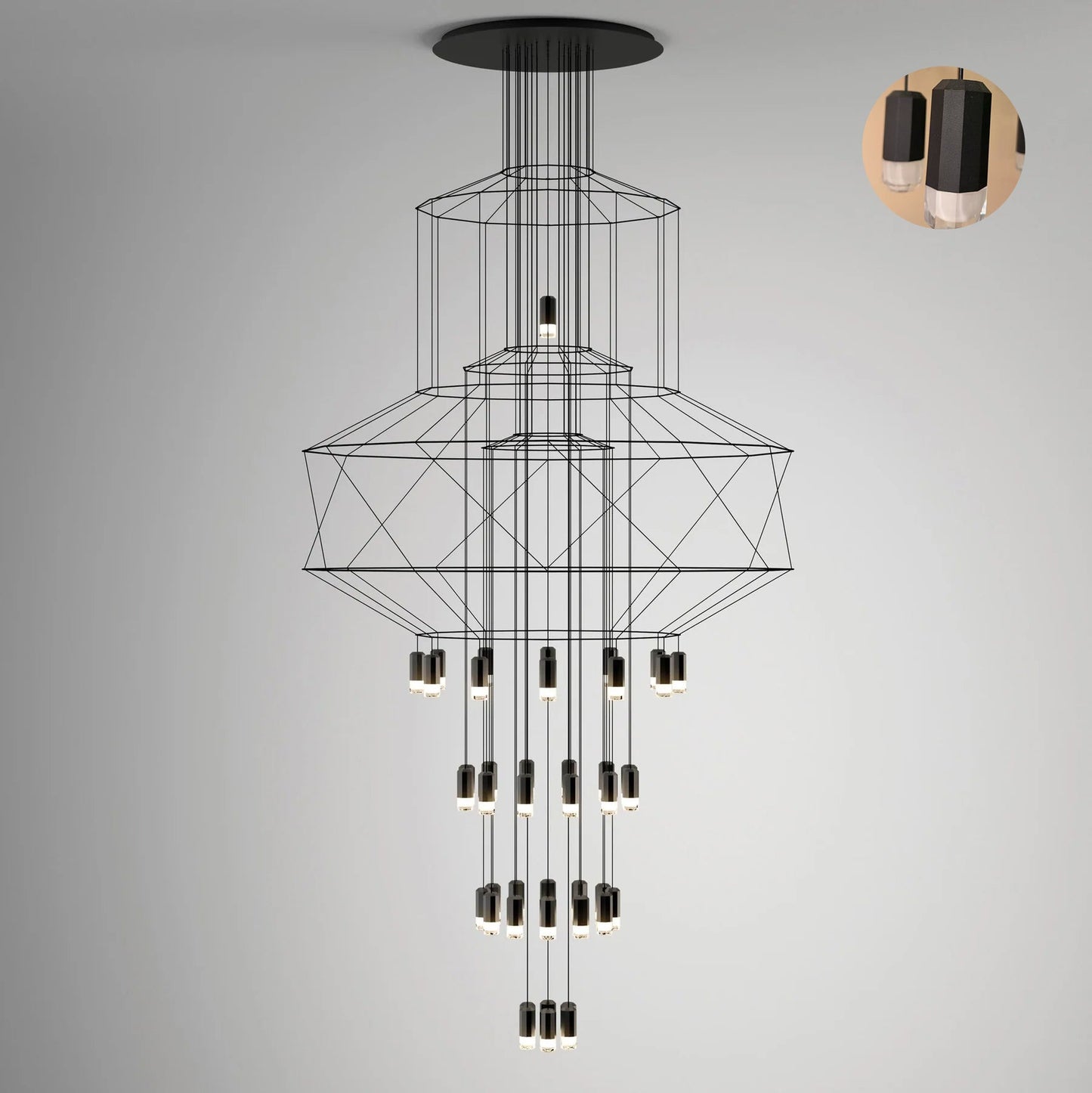 Elegant Lattice Chandelier with Adjustable Height and Crystal Accents
