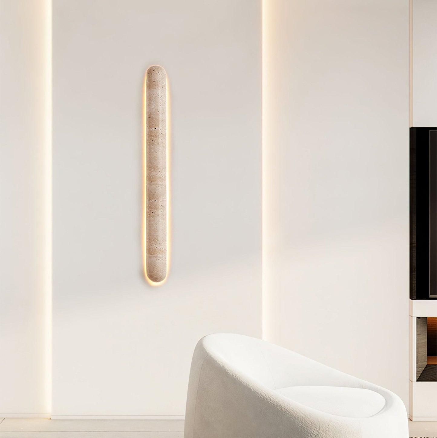 Liora Travertine Wall Sconce - Elegant Design, Adjustable Light Direct