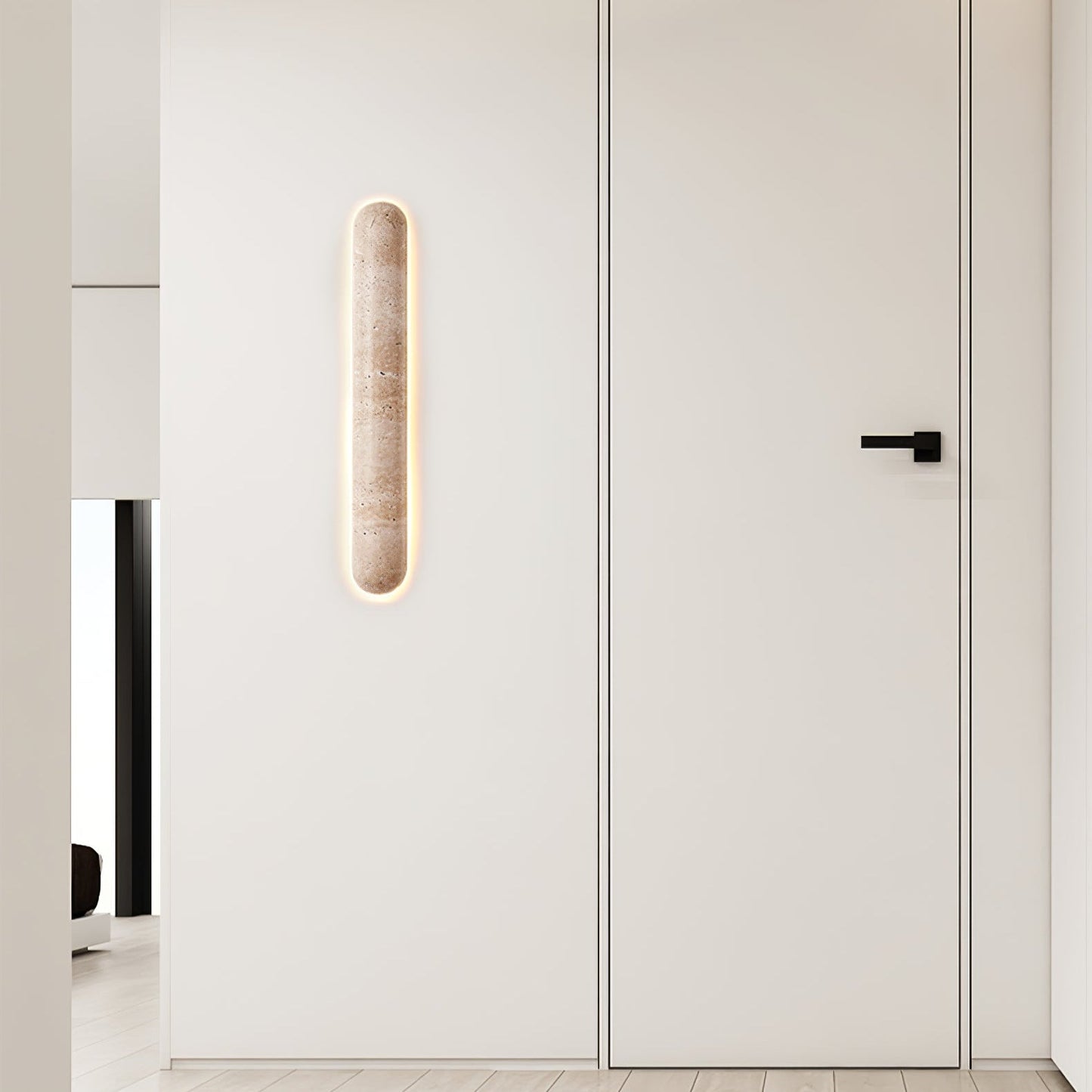 Liora Travertine Wall Sconce - Elegant Design, Adjustable Light Direct
