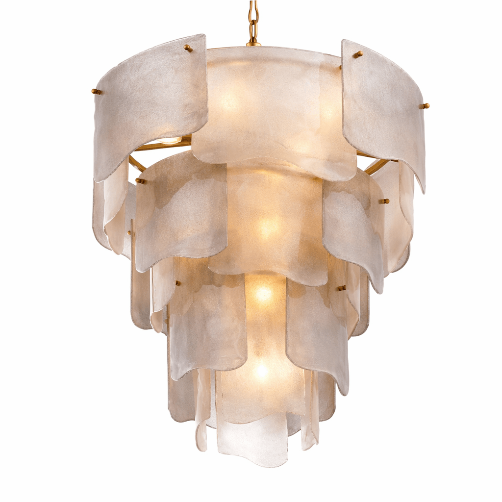 Liora Melted Glass Chandelier - Elegant Design with Adjustable Height