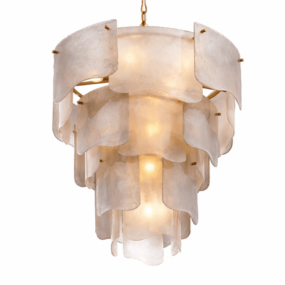 Liora Melted Glass Chandelier - Elegant Design with Adjustable Height