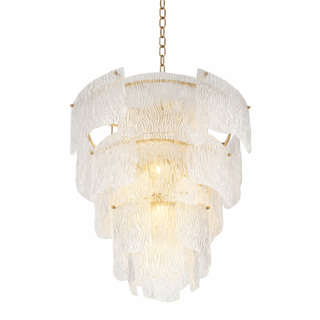 Liora Melted Glass Chandelier - Elegant Design with Adjustable Height