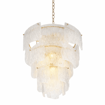 Liora Melted Glass Chandelier - Elegant Design with Adjustable Height