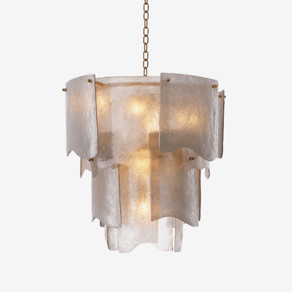 Liora Melted Glass Chandelier - Elegant Design with Adjustable Height