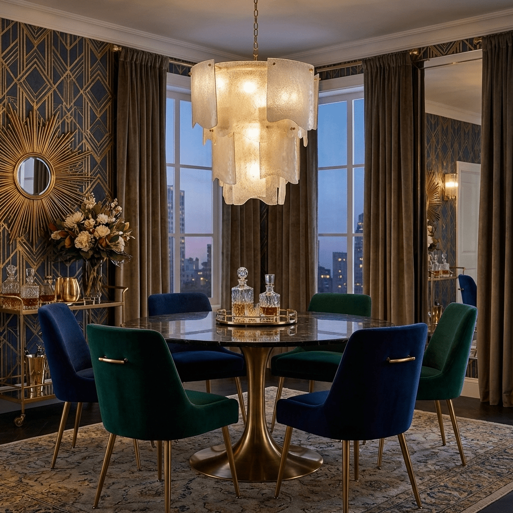 Liora Melted Glass Chandelier - Elegant Design with Adjustable Height