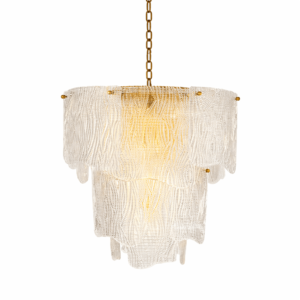 Liora Melted Glass Chandelier - Elegant Design with Adjustable Height