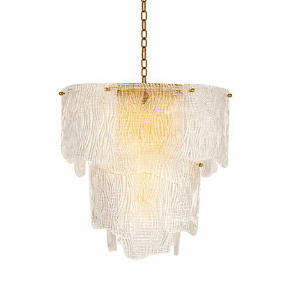 Liora Melted Glass Chandelier - Elegant Design with Adjustable Height