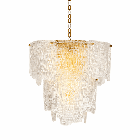 Liora Melted Glass Chandelier - Elegant Design with Adjustable Height