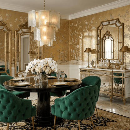 Liora Melted Glass Chandelier - Elegant Design with Adjustable Height