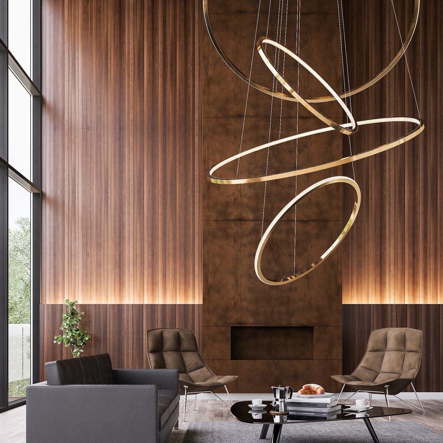 Aveline Pendant Chandelier - Adjustable Height, Elegant Crystal Accent