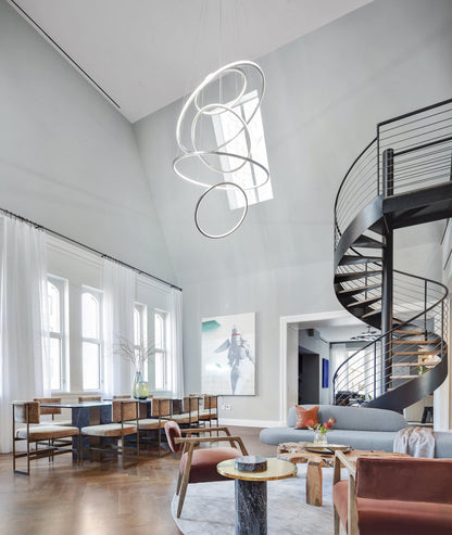 Aveline Pendant Chandelier - Adjustable Height, Elegant Crystal Accent