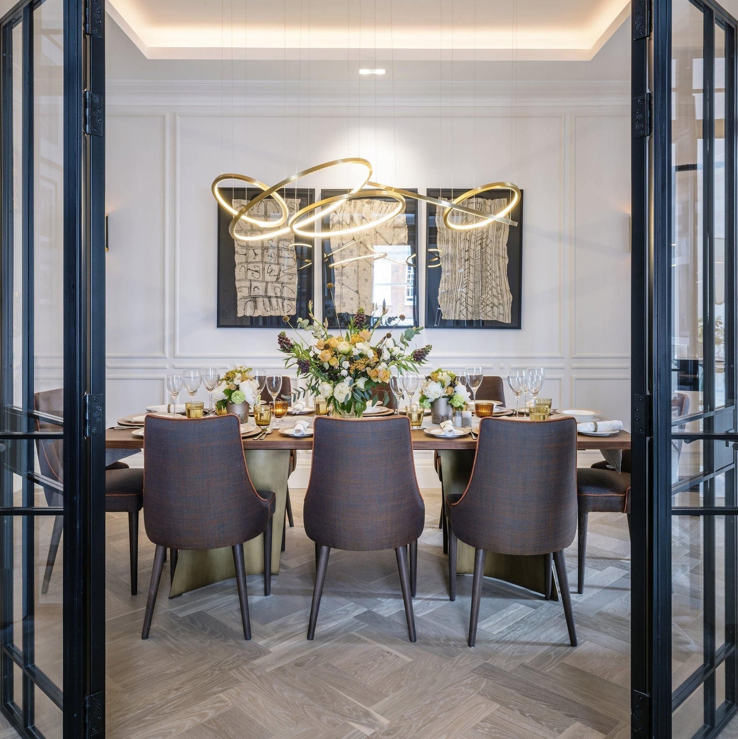 Aveline Pendant Chandelier - Adjustable Height, Elegant Crystal Accent