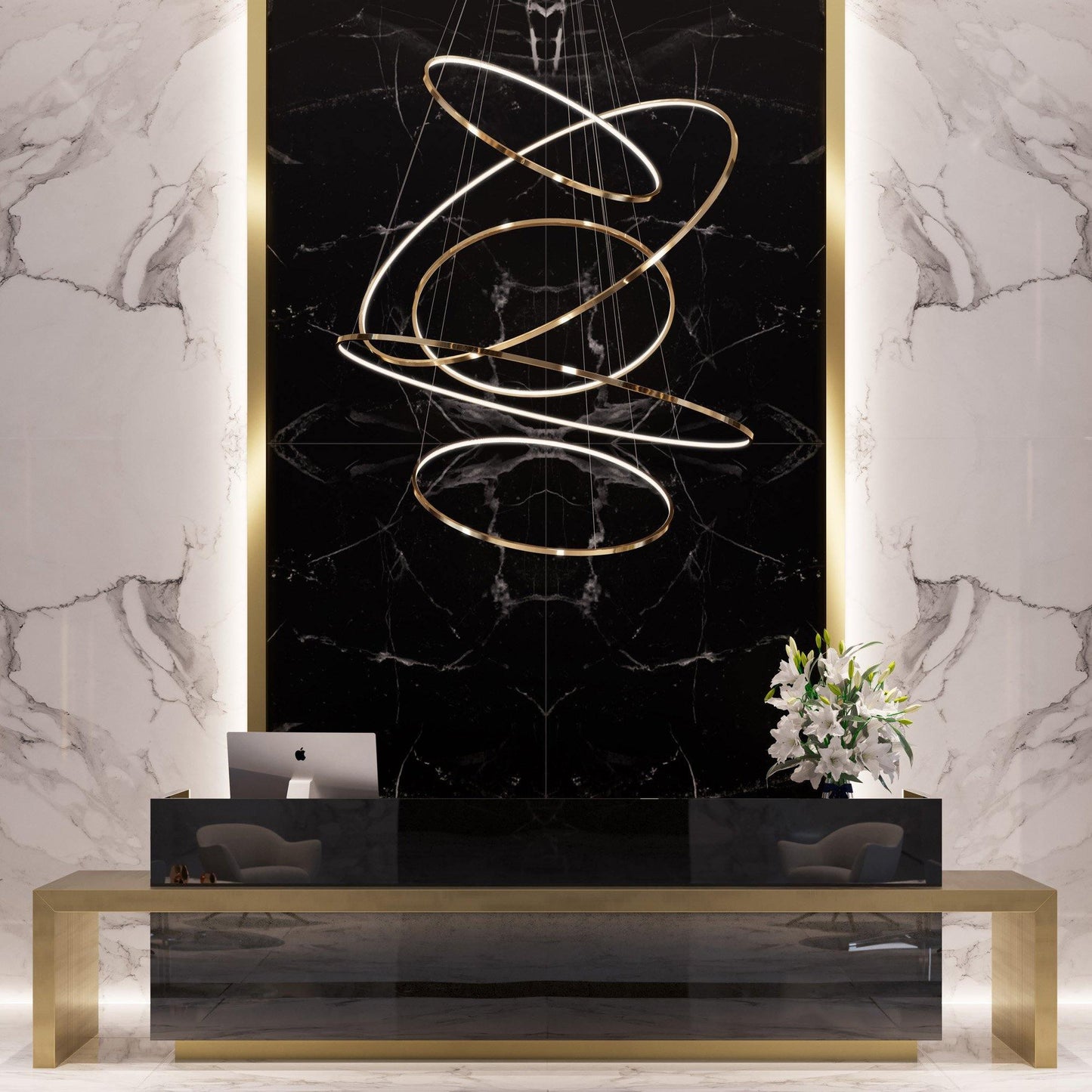 Aveline Pendant Chandelier - Adjustable Height, Elegant Crystal Accent