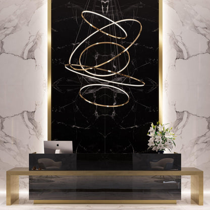 Aveline Pendant Chandelier - Adjustable Height, Elegant Crystal Accent