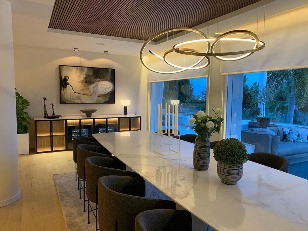 Aveline Pendant Chandelier - Adjustable Height, Elegant Crystal Accent