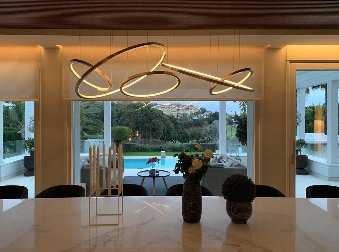 Aveline Pendant Chandelier - Adjustable Height, Elegant Crystal Accent