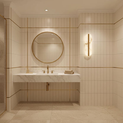 Modern Long Ellipse Alabaster Wall Sconce with Adjustable Light Direct