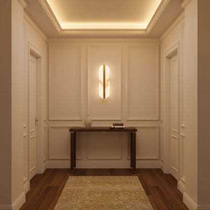 Modern Long Ellipse Alabaster Wall Sconce with Adjustable Light Direct