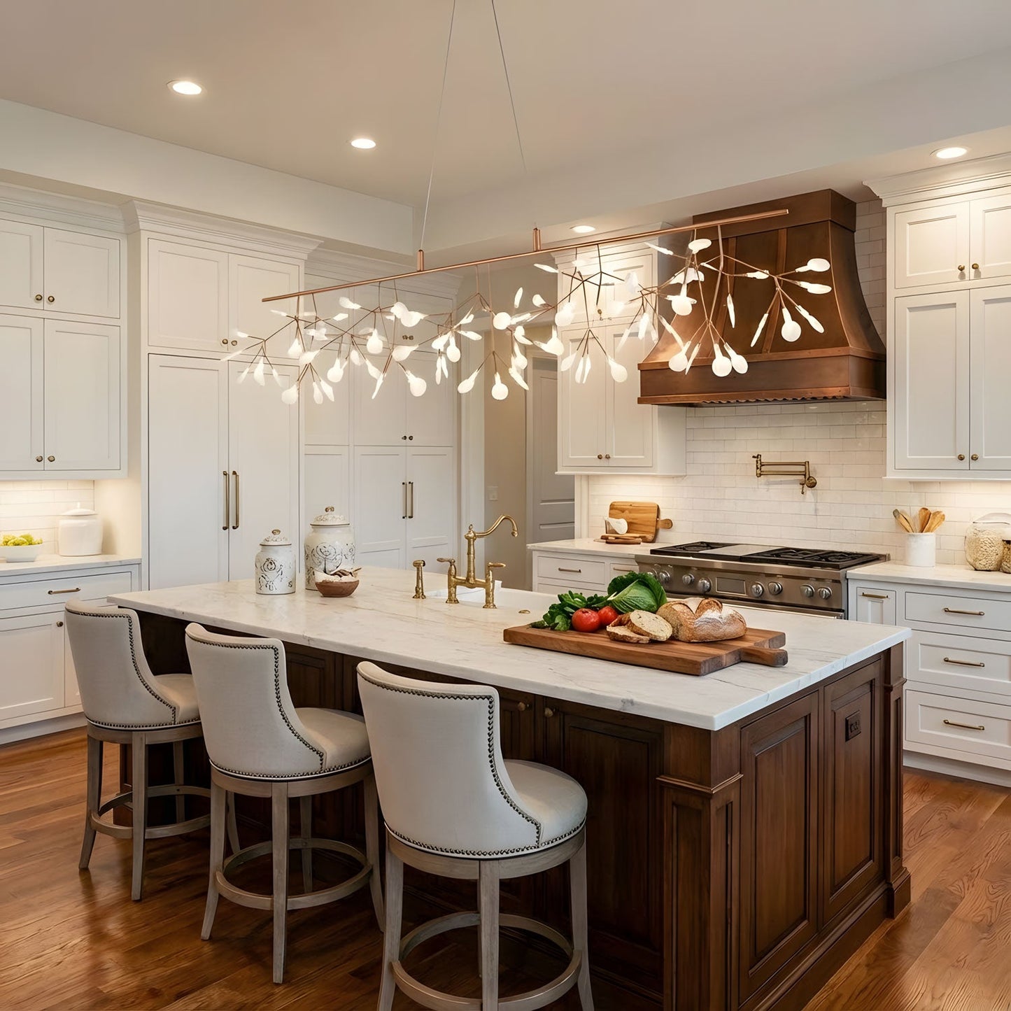 Elegant Long Firefly LED Chandelier - Dimmable & Energy Efficient