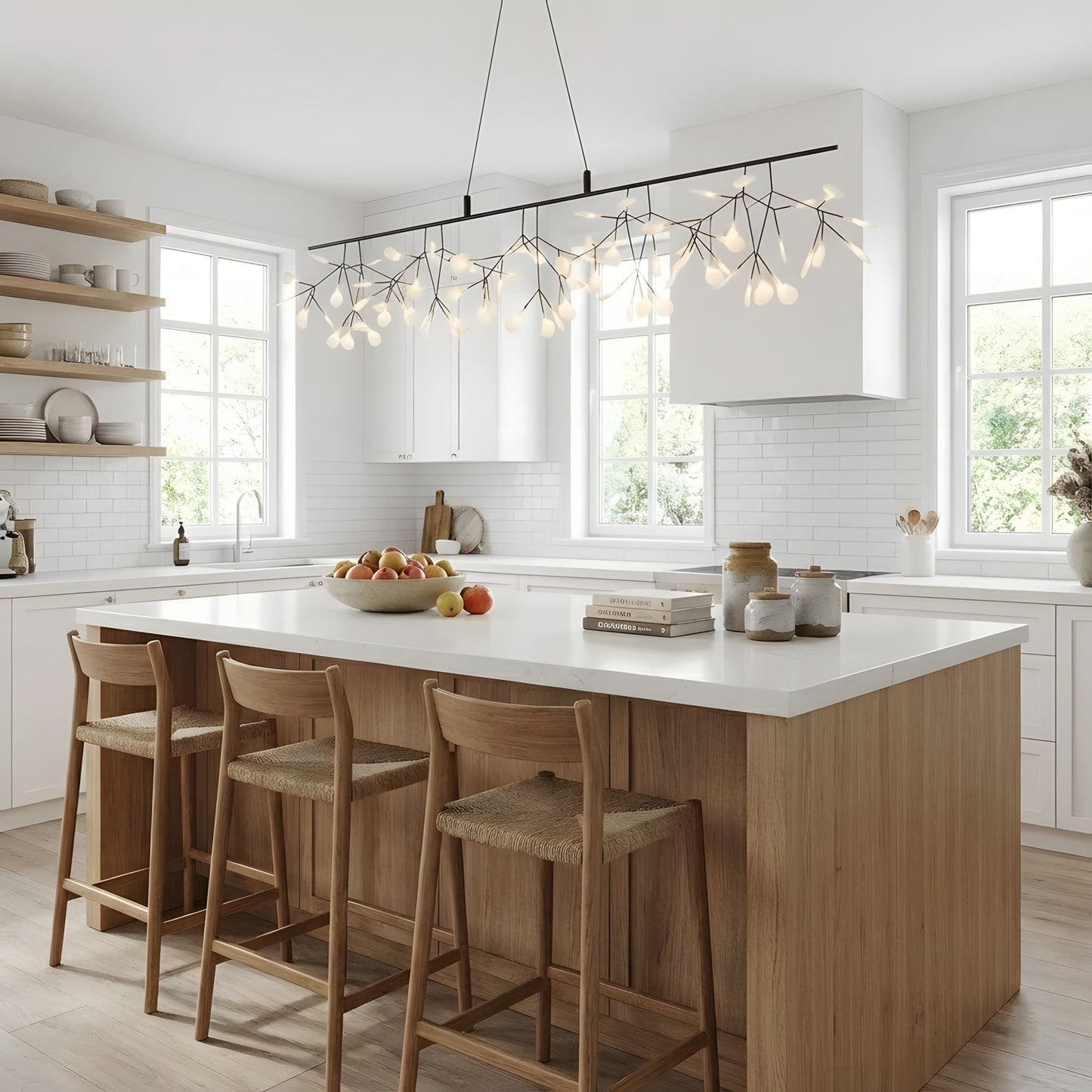 Elegant Long Firefly LED Chandelier - Dimmable & Energy Efficient
