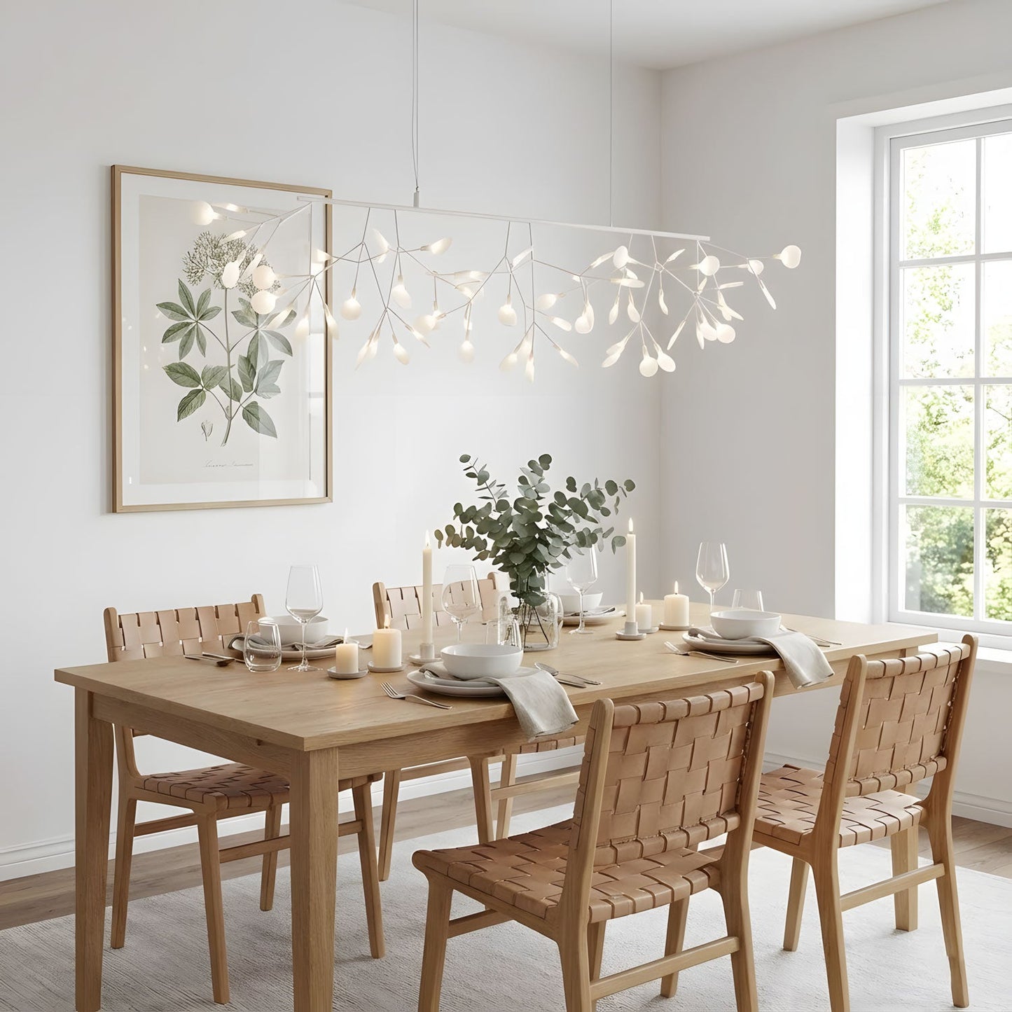 Elegant Long Firefly LED Chandelier - Dimmable & Energy Efficient