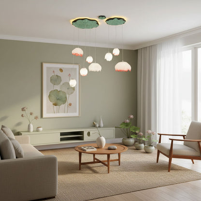 Elegant Lotus Chandelier - Adjustable Brightness & Energy Efficient De