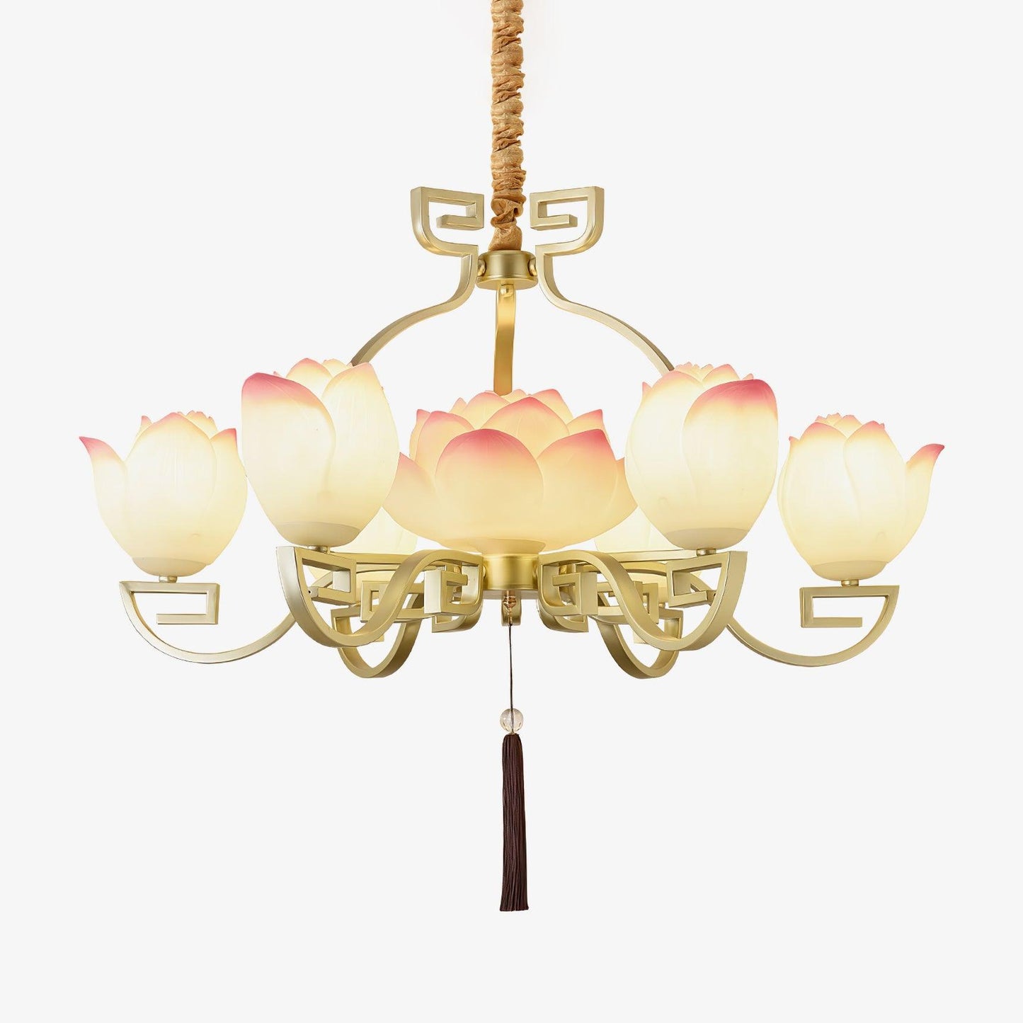 Lotus Bloom Chandelier - Elegant Design with Adjustable Height & LED L