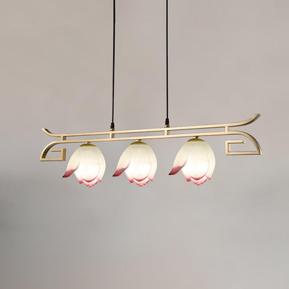 Lotus Bloom Chandelier - Elegant Design with Adjustable Height & LED L