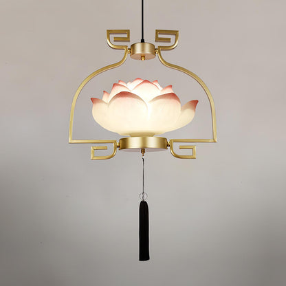 Lotus Bloom Chandelier - Elegant Design with Adjustable Height & LED L