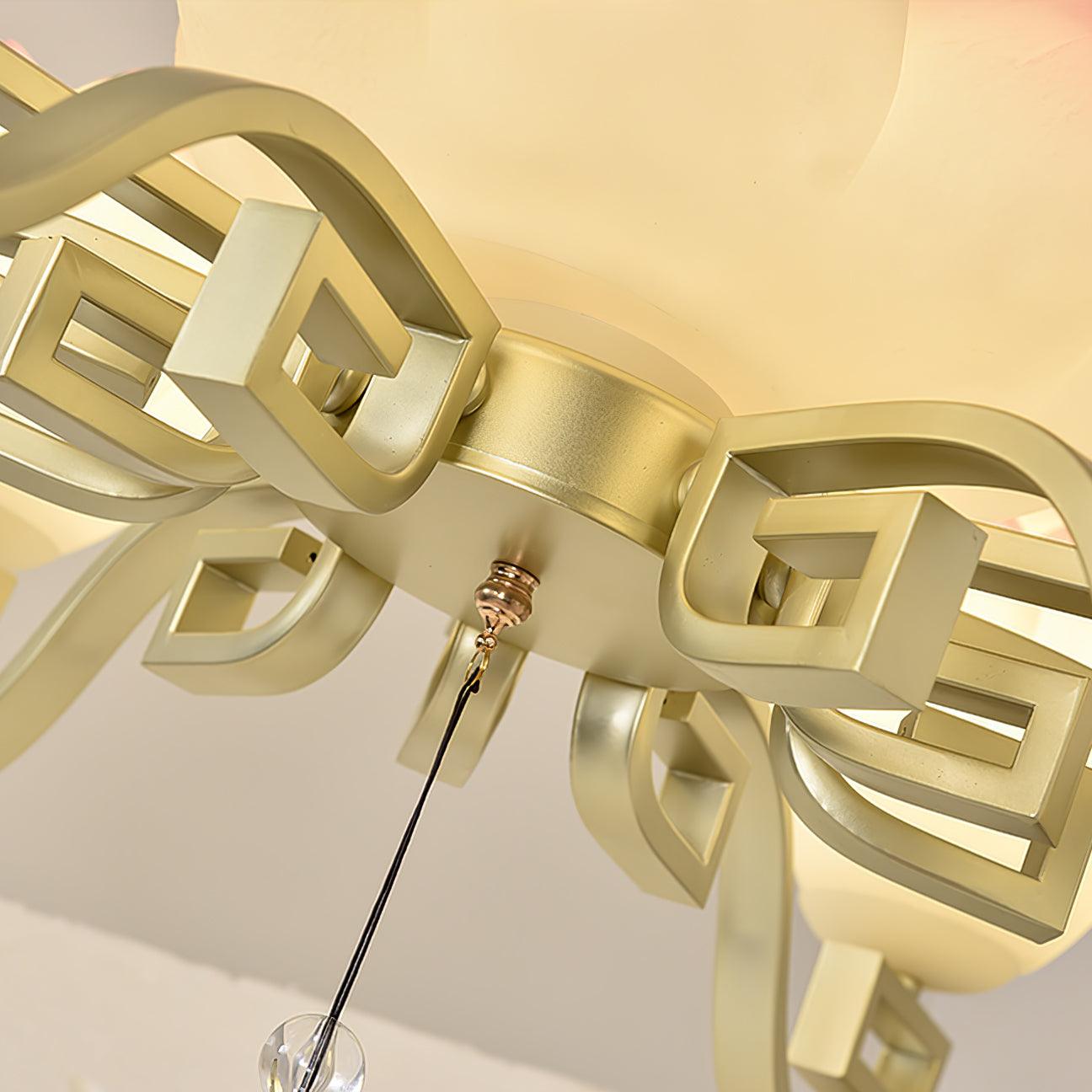 Lotus Bloom Chandelier - Elegant Design with Adjustable Height & LED L