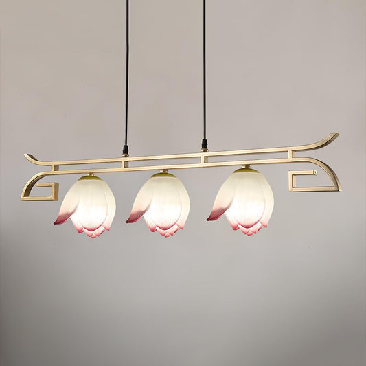 Lotus Bloom Chandelier - Elegant Design with Adjustable Height & LED L
