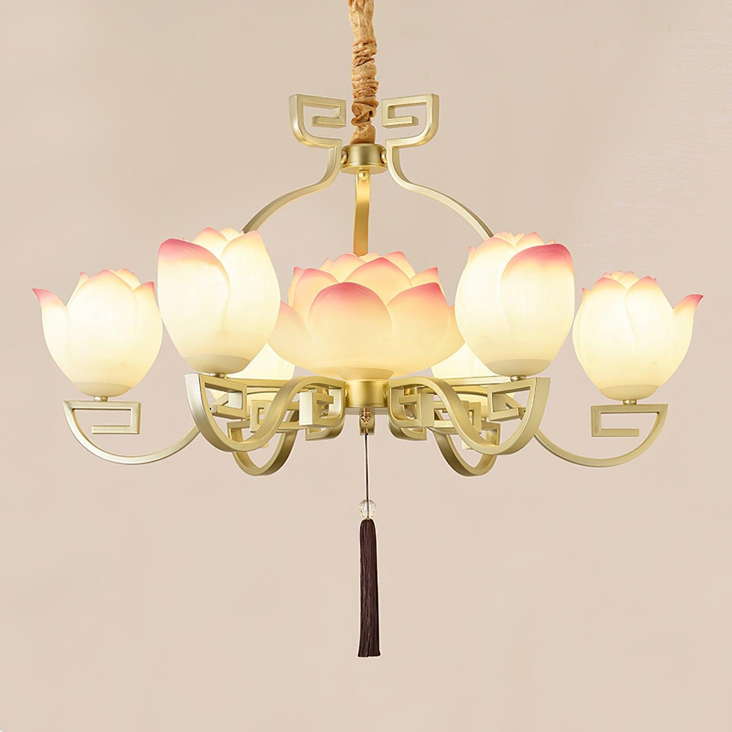 Lotus Bloom Chandelier - Elegant Design with Adjustable Height & LED L