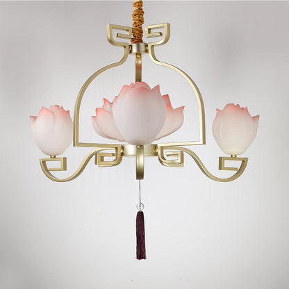 Lotus Bloom Chandelier - Elegant Design with Adjustable Height & LED L