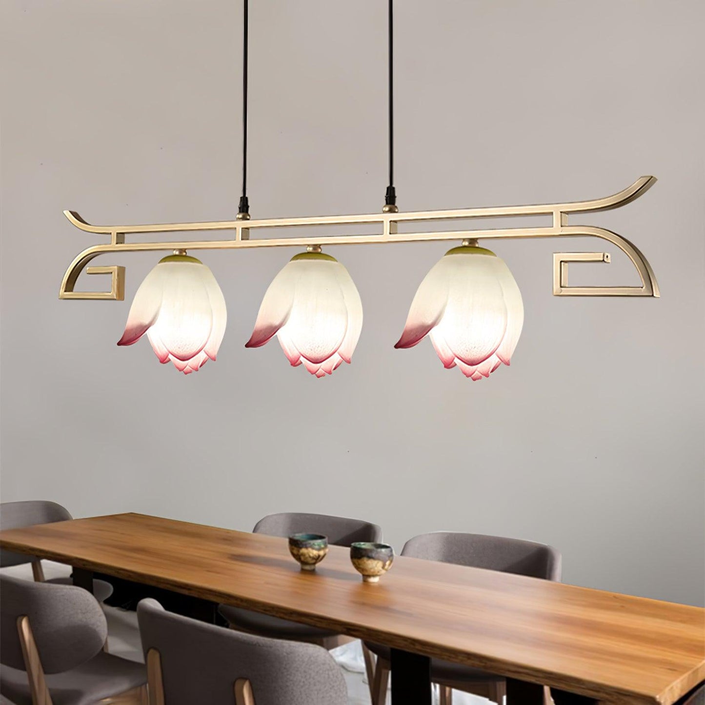Lotus Bloom Chandelier - Elegant Design with Adjustable Height & LED L