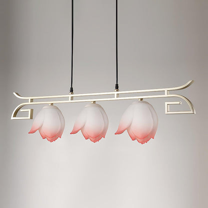 Lotus Bloom Chandelier - Elegant Design with Adjustable Height & LED L