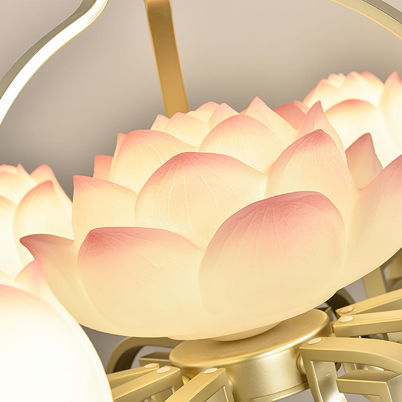 Lotus Bloom Chandelier - Elegant Design with Adjustable Height & LED L